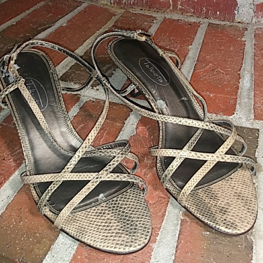Brown Talbots snake skin high heel sandals